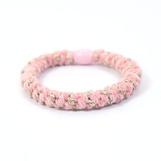 I Love Beauty Hårstrikk Pink/Gold Velvet