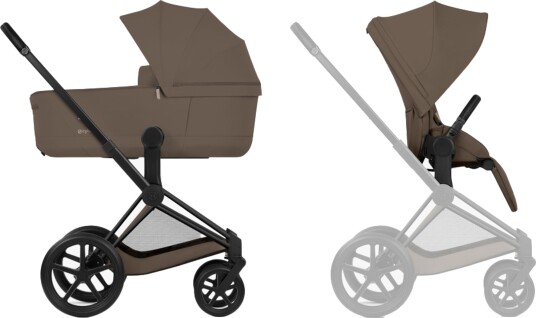 Priam Matt Black med liggedel coconutbrown Priam Matt Black med liggedel coconutbrown