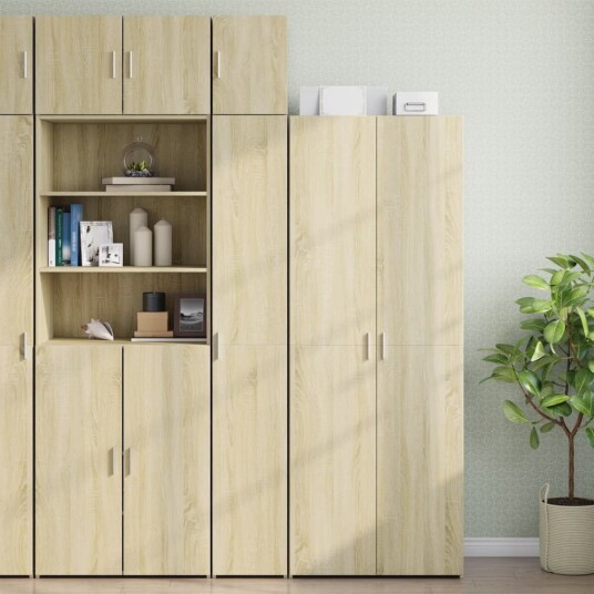 Smalt oppbevaringsskap sonoma eik 30x42,5x225 cm konstruert tre