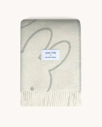 Maison Deux Miffy Pledd Hvit/Grå