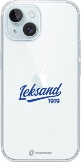 Phonecases3D iPhone 15 Leksands IF Clear case -mobildeksel, hvit