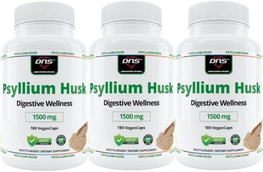 DNS 3 Pack Psyllium Husk Psylliumfrø   3 X 180 Kapsler