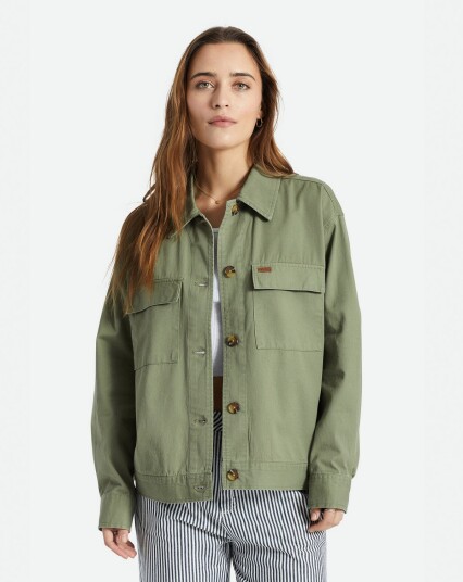 Brixton Stark Trucker Jacket Oliven