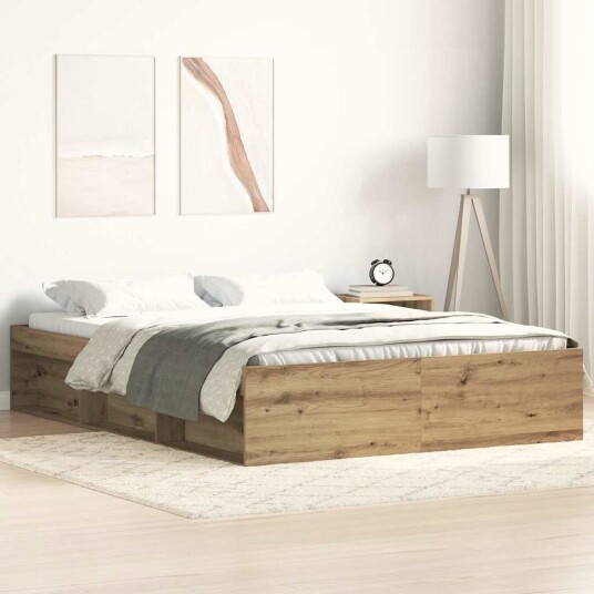 Sengeramme uten madrass artisan eik 140x190 cm konstruert tre 3328884