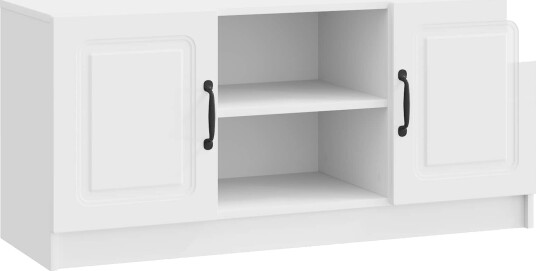 TV skap Høgglans hvit 102 x 34,5 x 47 cm Konstruert tre TV skap Høgglans hvit 102 x 34,5 x 47 cm Konstruert tre