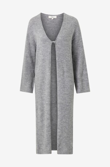 Gina Tricot Kardigan Long Knitted Grå