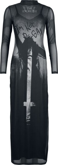 The Exorcist by Killstar Goth Lang kjole Do You Know What She Did? Maxi Dress XS til 4XL Damer svart-grå The Exorcist by Killstar Goth Lang kjole Do You Know What She Did? Maxi Dress XS til 4XL Damer svart-grå