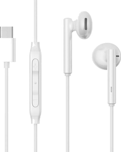 SiGN iPhone 15 Hodetelefoner USB-C Halv In-Ear Kablet Hvit