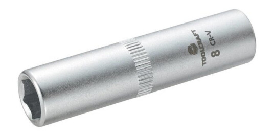 Toolcraft 816097, Stikkontakt, 1/4", Metrisk, 1 Hoder, 8 Mm, Kromvanadiumstål