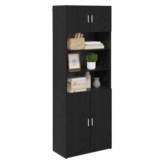  Oppbevaringsskap Svart Eik 80 x 42,5 x 225 cm Konstruert tre