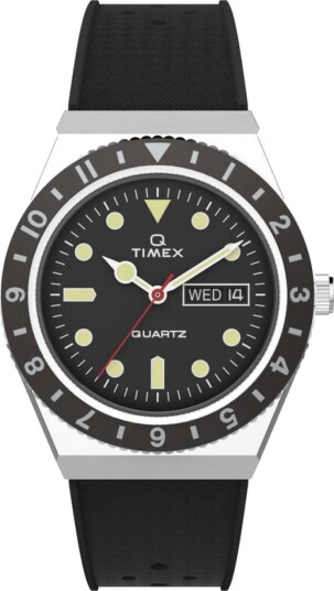 Timex Q Diver 38mm Rubber Strap Black Timex Q Diver 38mm Rubber Strap Black