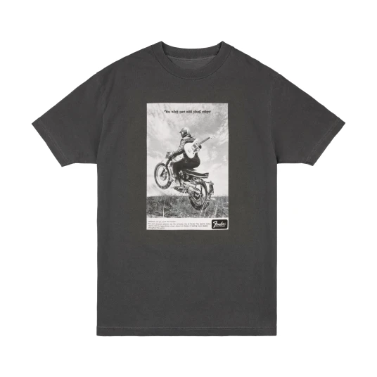 Fender Vintage Ad Biker Tee Graphite M Fender Vintage Ad Biker Tee Graphite M