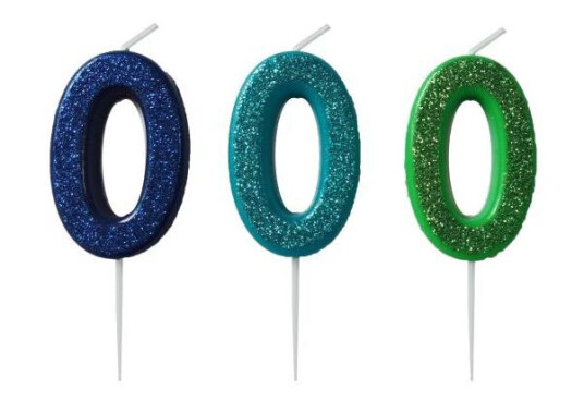 Kakelys 0 m/glitter blå/grønn Kakelys 0 m/glitter blå/grønn