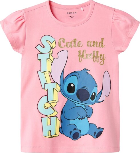 name it Nmffolly Stitch Ss Top Noos Wdi Pink 86