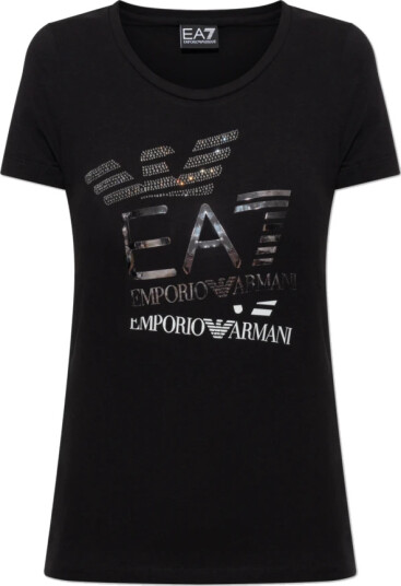 Emporio Armani EA7 Dame Topper Svart S, Emporio Armani EA7 Dame Topper Svart S,