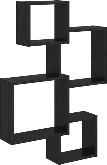 vidaXL Veggcube hyller Veggmontert Svart eik 64 x 13,5 x 91,5 cm