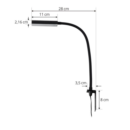 Lindby Flexola LED-leselampe, svart, kantet hode
