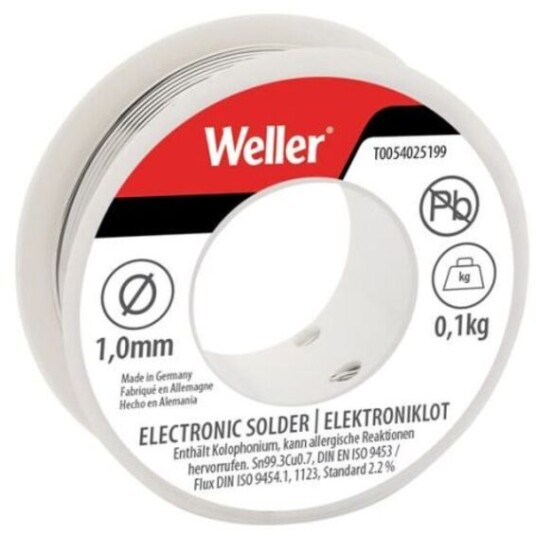 Weller Loddetinn EL99/1 100 Blyfritt 1mm 100g Weller Loddetinn EL99/1 100 Blyfritt 1mm 100g