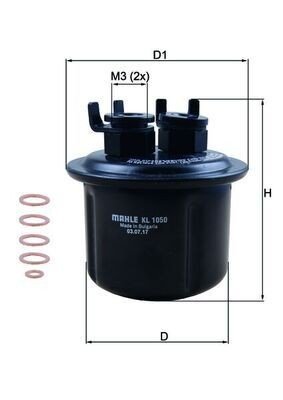 Drivstoffilter MAHLE ORIGINAL KL 1050D