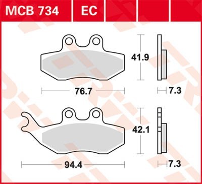 Bremseklosser TRW MCB734 Bremseklosser TRW MCB734