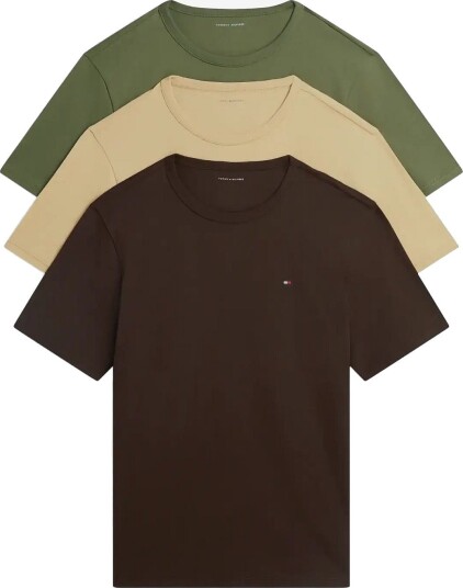 Tommy Hilfiger 3P Ss Tee   UTILITY OLIVE DARK COFFEE DESSERT   M