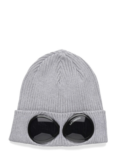 C.P. Company Cotto Goggle Beanie   Grey   ONE SIZE