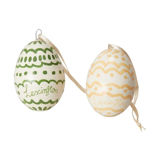 Lexington Easter Eggs in Papier Maché påskepynt 2-pk Green-yellow