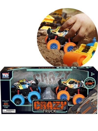 Crazy Trucks lekebiler med store hjul Blå og Oransje Crazy Trucks lekebiler med store hjul Blå og Oransje