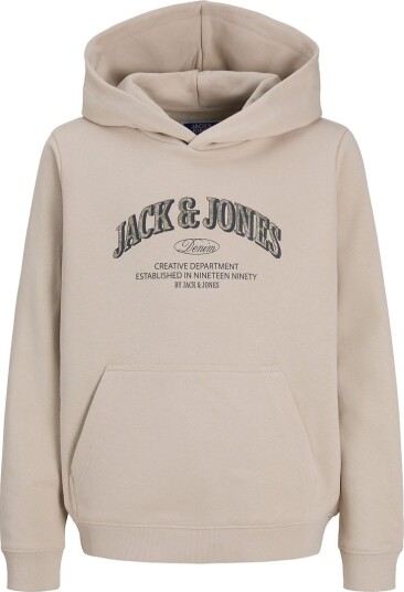Jack & Jones Junior Hettegenser Jjedenver Logo Sweat Hood Sn Jnr Grå