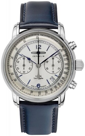 Zeppelin Herreklokke 86141 Los Angeles Sølvfarget/Lær Ø42 mm