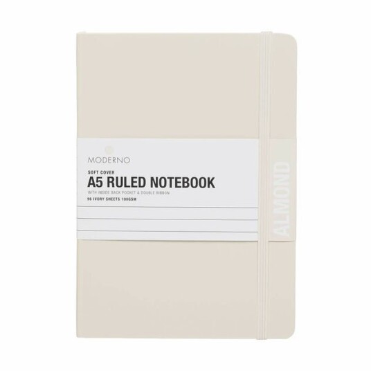 Notatbok Moderno Almond A5 Myk Linjer