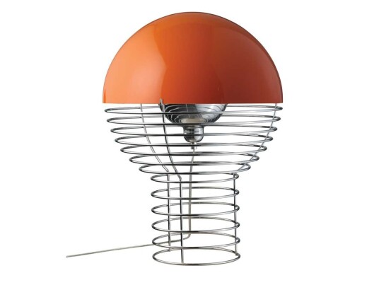 Verpan Wire Bordlampe Ø40 Krom/ Oransje Verpan Wire Bordlampe Ø40 Krom/ Oransje