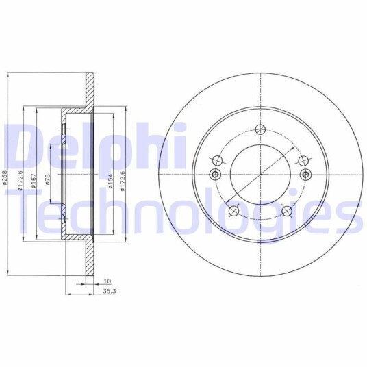 Bremseskive DELPHI BG4310