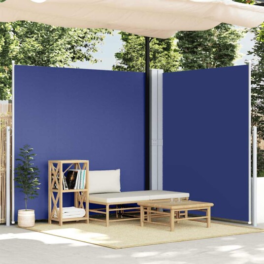 vidaXL Uttrekkbar sidemarkise 220x600 cm blå