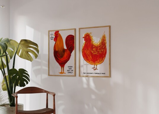 Poster Kylling Kunst Sett av 2