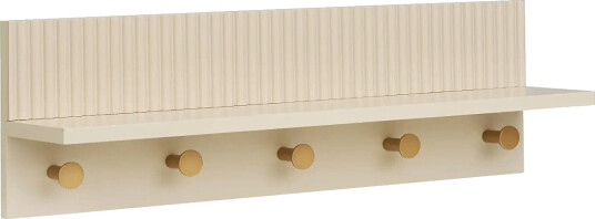 House Nordic Randi Wall Shelf With Hooks Beige 50X12X16 Cm Cream 12X50X16CM House Nordic Randi Wall Shelf With Hooks Beige 50X12X16 Cm Cream 12X50X16CM