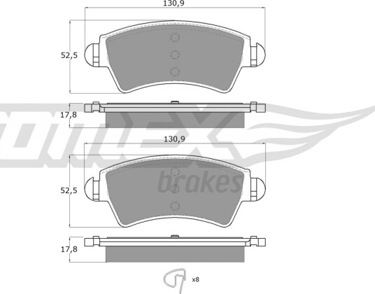Bremseklosser sett TOMEX Brakes TX 13-44