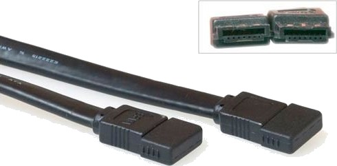 Act Esata 1M F F 1M Esata Esata Svart Sata-Kabel Ak3387 Act Esata 1M F F 1M Esata Esata Svart Sata-Kabel Ak3387