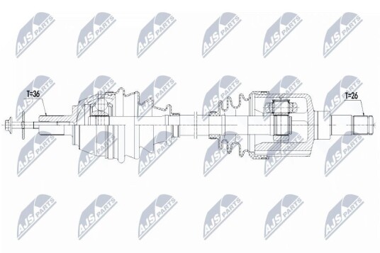 Nty Drivaksel NTY NPW VV 123