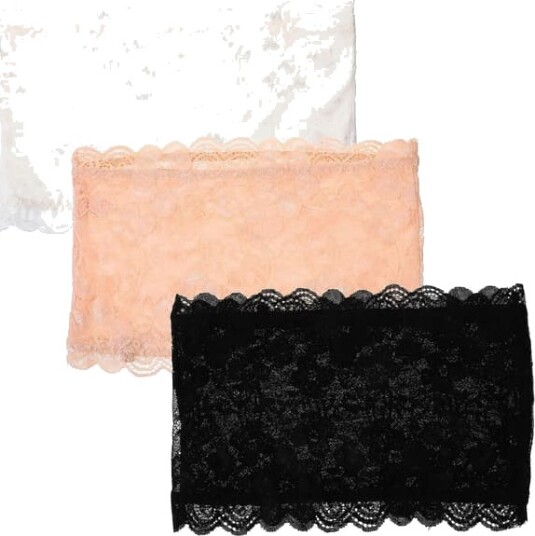 3 stk. Blonde blomster elastisk stroppeløs gjennomsiktig bandeau tube med BH for kvinner Størrelse XL 3 stk. Blonde blomster elastisk stroppeløs gjennomsiktig bandeau tube med BH for kvinner Størrelse XL