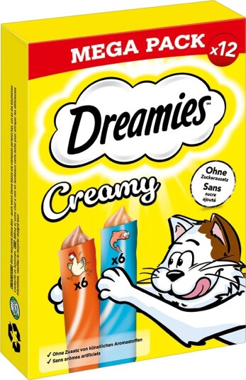 Dreamies Creamy Snacks & Laks Kylling 84 X 10 G