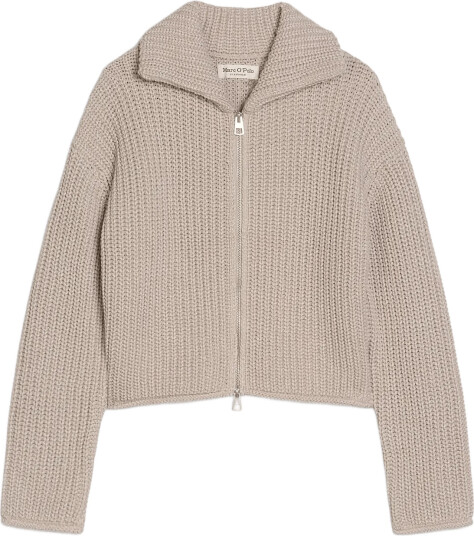 Marc O"Polo Cardigans Lsl Collar Zipper Beige XXL