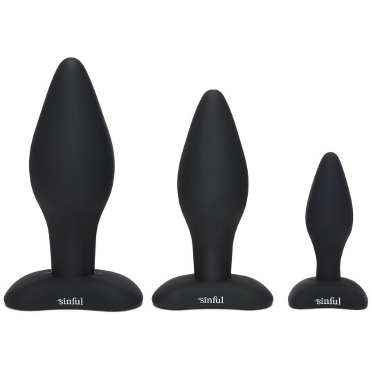 Sinful BumBum Analpluggsett i Silikon - Svart Sinful BumBum Analpluggsett i Silikon - Svart