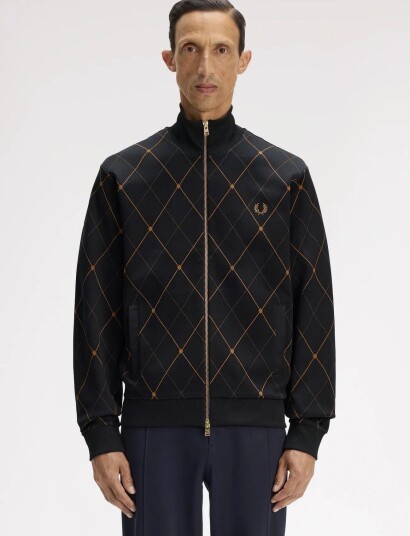 Fred Perry Argyle Track Jacket Black S Fred Perry Argyle Track Jacket Black S