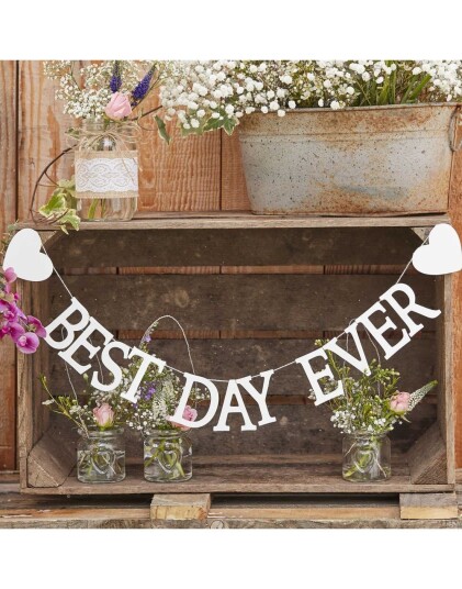 Best Day Ever Banner 1,5 m Rustic Country
