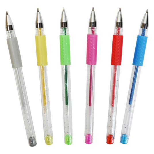 Sense Glitter Gelpennor 6 P Multi/patterned ONE SIZE Sense Glitter Gelpennor 6 P Multi/patterned ONE SIZE