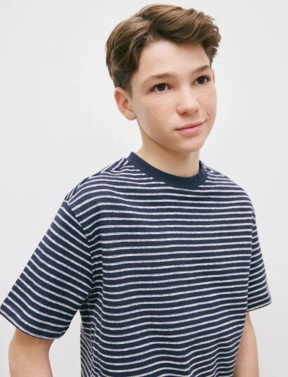 Mango Striped T Shirt Navy 9 10