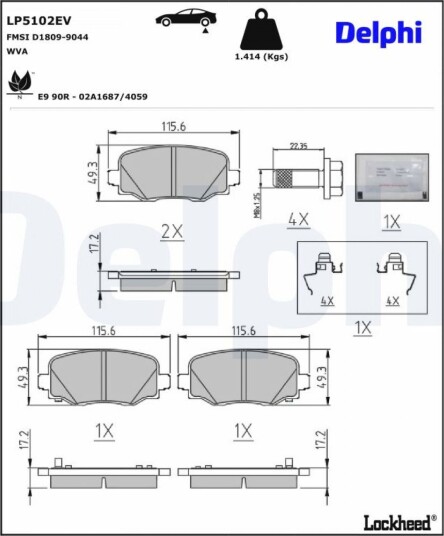 DELPHI LP5102EV Bremseklosser