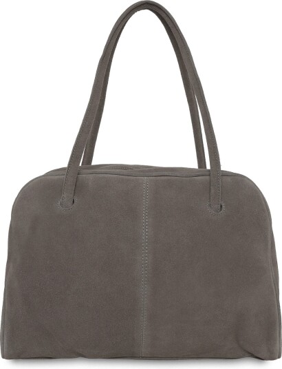 Mango Teen Leather Bowling Bag - GREY - One Size