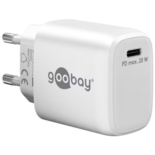Goobay USB-C Lader GaN PD 20W - Hvit